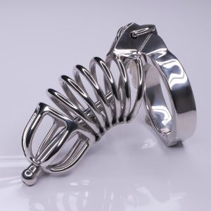 Cage de chasteté homme avec tige urétrale en acier inoxydable