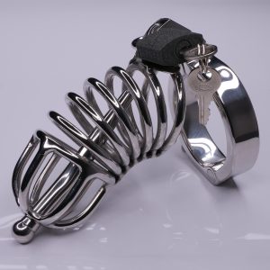 Cage de chasteté homme avec tige urétrale en acier inoxydable